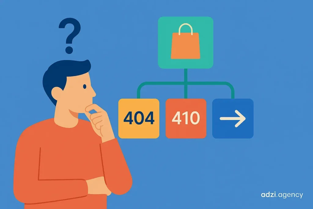 مدل تصمیمگیری: از وضعیت محصول تا انتخاب 404، 410 یا ریدایرکت