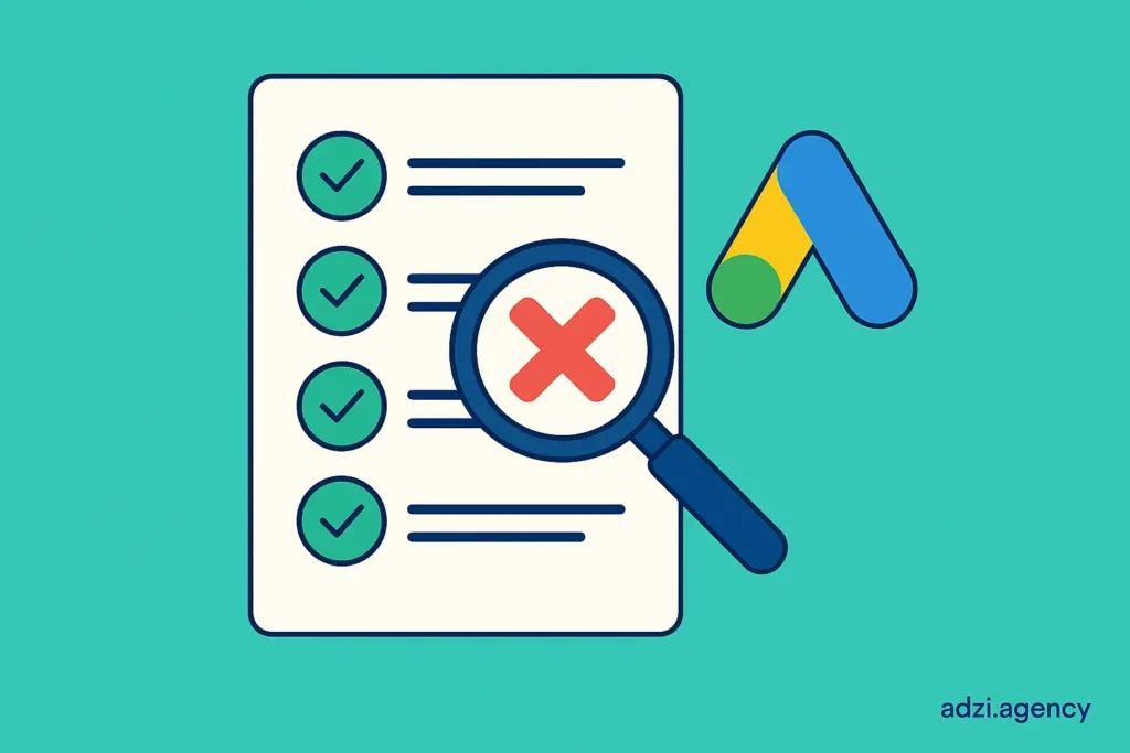 چک‌لیست رفع ریجکشن تبلیغات در گوگل ادز