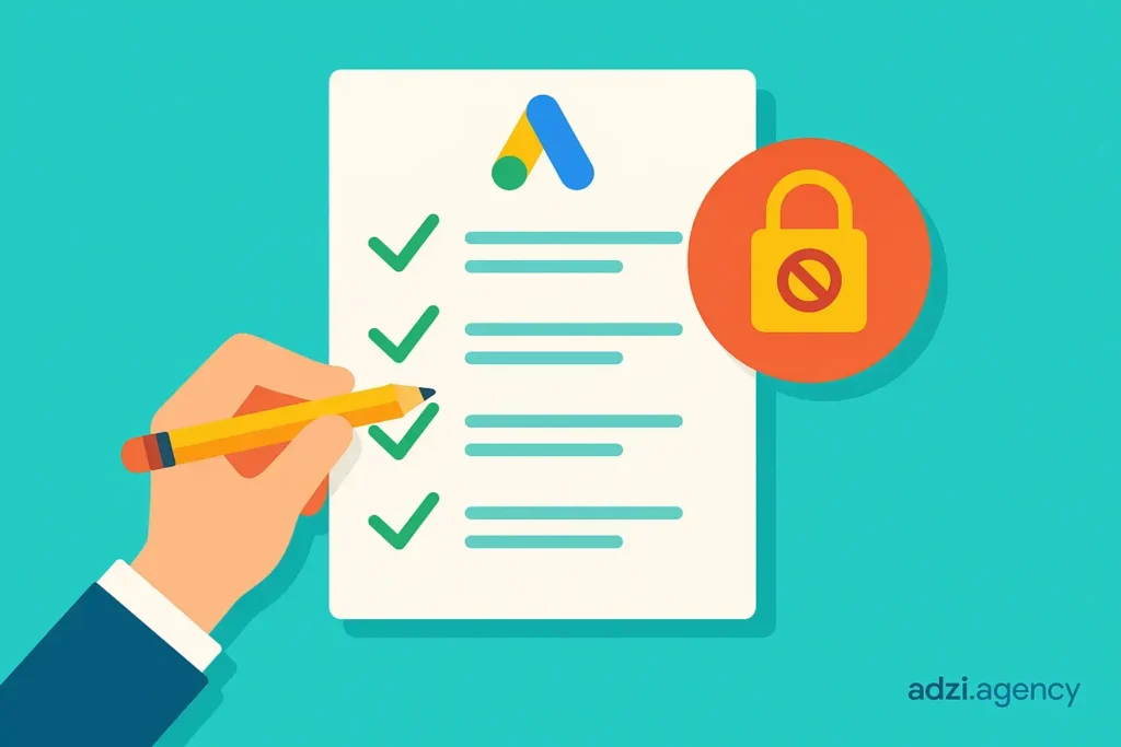 چک‌لیست رفع تعلیق کمپین گوگل ادز