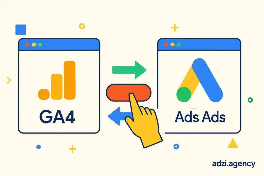 مراحل عملی اتصال GA4 به گوگل ادز (گام‌به‌گام)