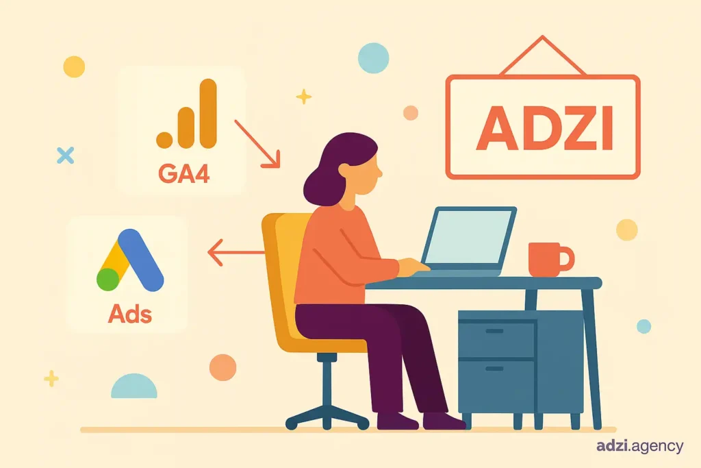 خدمات تخصصی آژانس دیجیتال مارکتینگ ادزی در اتصال GA4 و گوگل ادز
