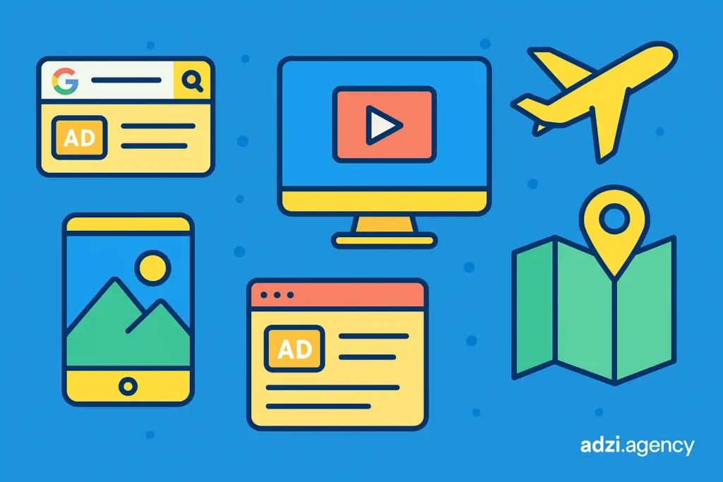 انواع کمپین‌های گوگل ادز برای آژانس‌های مسافرتی