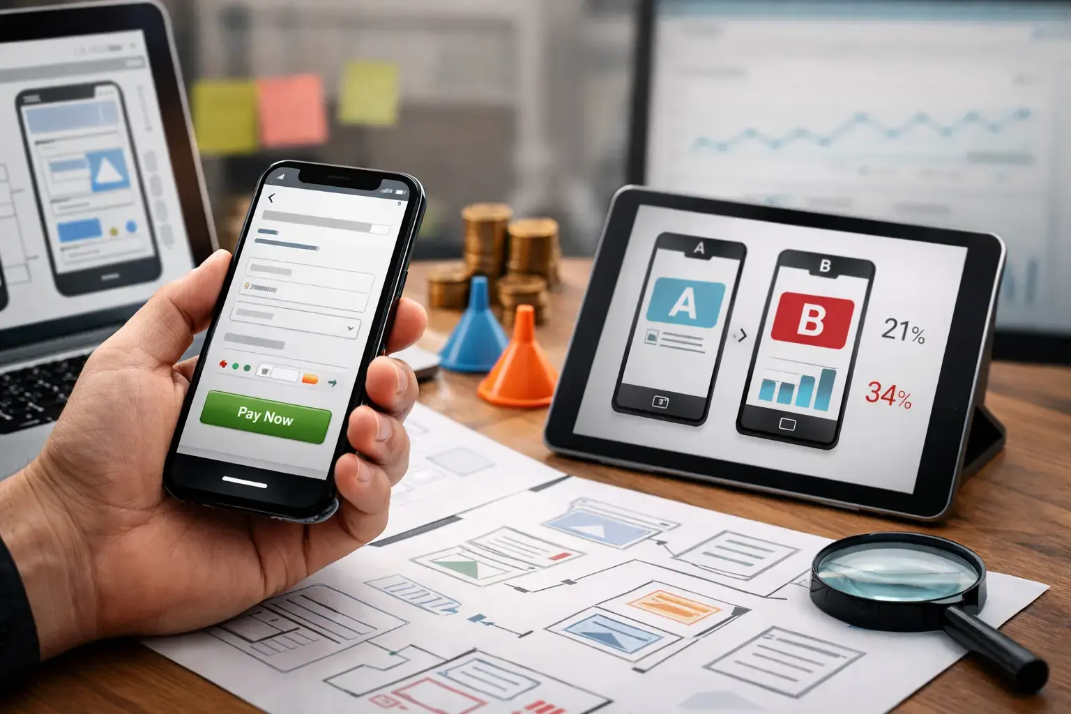 بهینه‌سازی قیف فروش موبایل؛ تکنیک‌های UX/UI برای افزایش نرخ تبدیل کاربران موبایلی