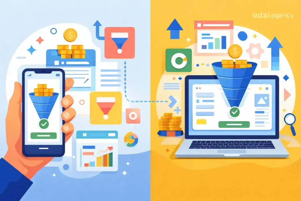 درک قیف فروش موبایل و تفاوت آن با دسکتاپ