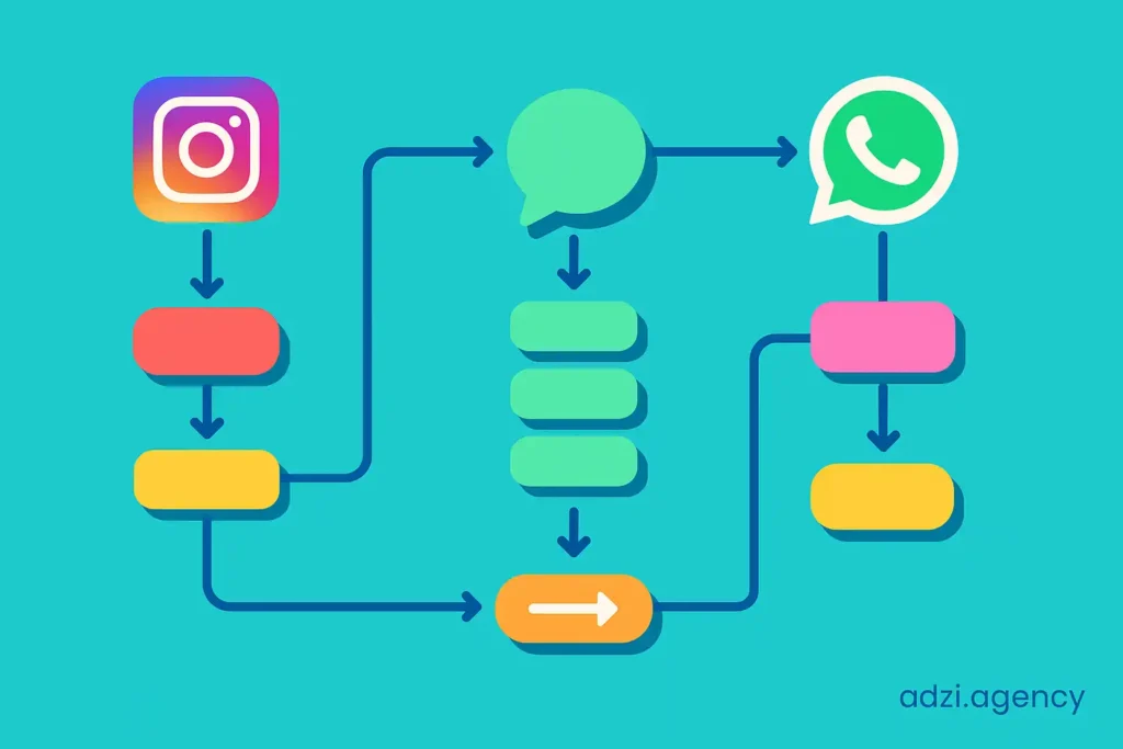 طراحی فلو (Flow) پاسخ‌گویی هوشمند برای IG/WhatsApp