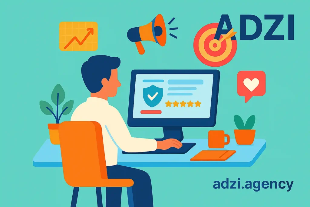 خدمات آژانس دیجیتال مارکتینگ ادزی در طراحی UI اعتمادمحور