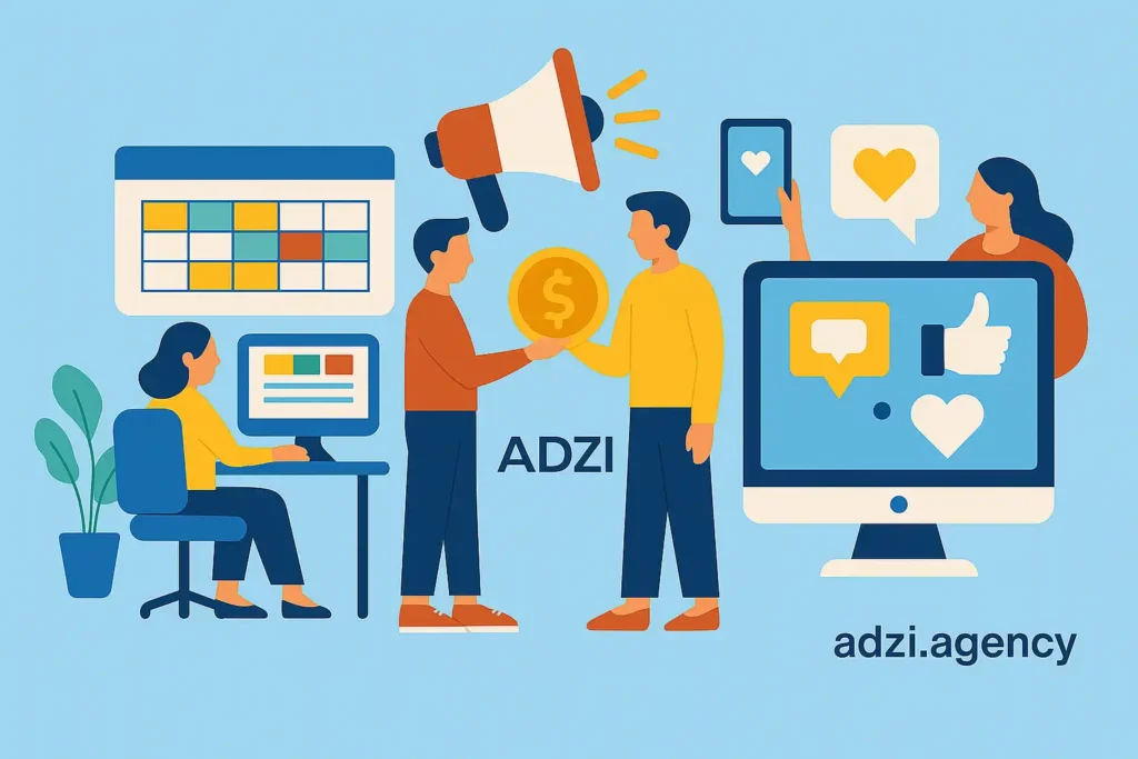 خدمات آژانس دیجیتال مارکتینگ ادزی در طراحی تقویم محتوایی و فلو فروش